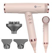 slopehill front view of dryer showing controls and sleek ceramic pink finish for easy styling