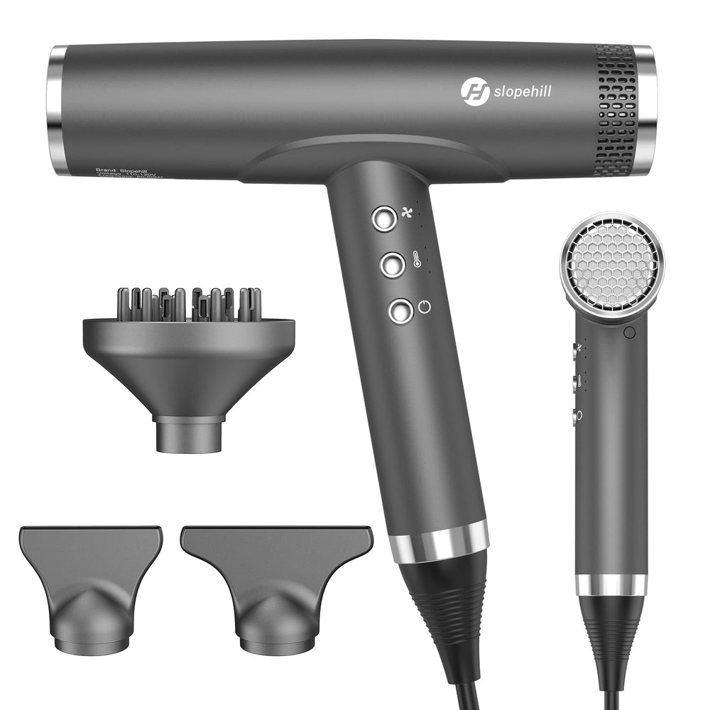 slopehill front view of dryer showing compact design and diffuser support for easy styling