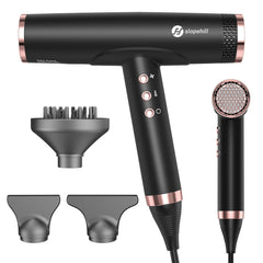 slopehill hair dryer front view showing compact design and powerful airflow benefit