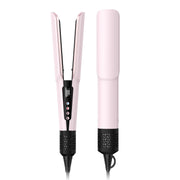 slopehill pink 2-in-1 straightener front view showing controls and compact design for quick styling