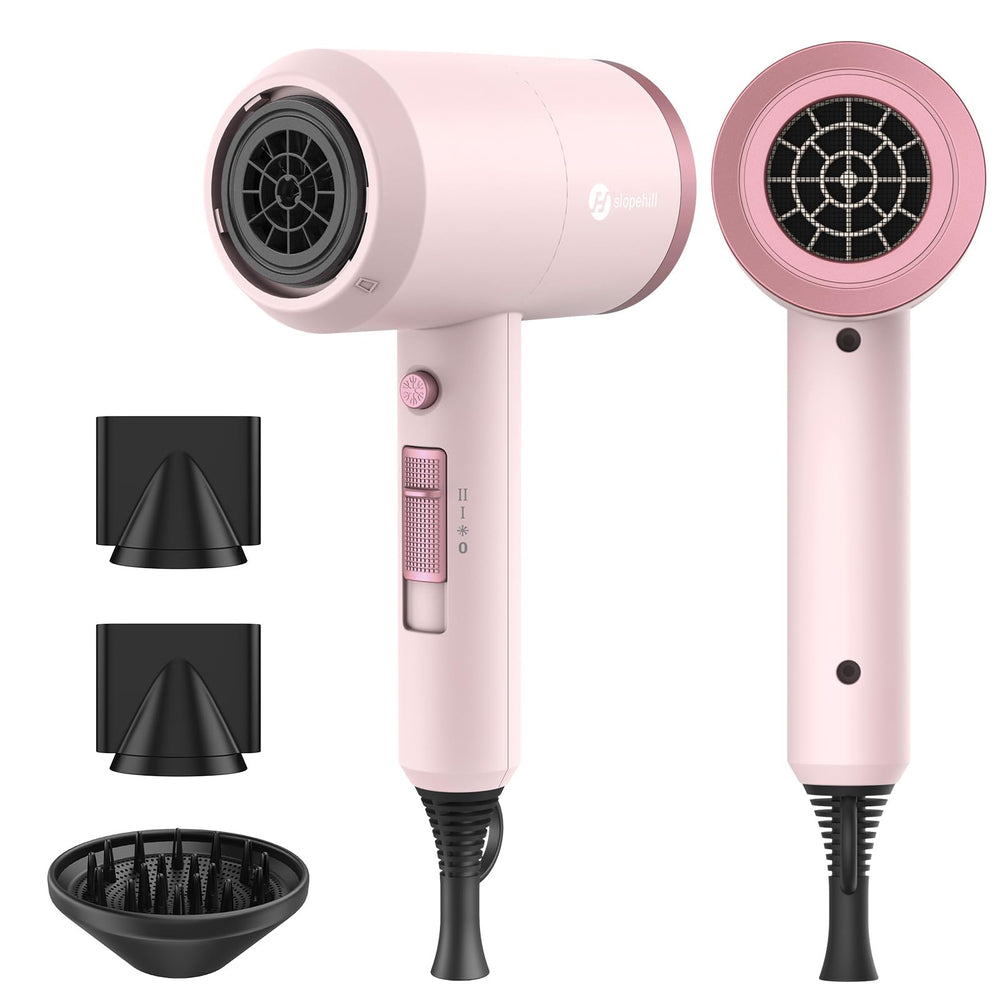 slopehill front view pottery pink dryer showing sleek finish and fast drying benefit