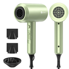 slopehill hair dryer front view showing lime cream finish and compact design for quick drying