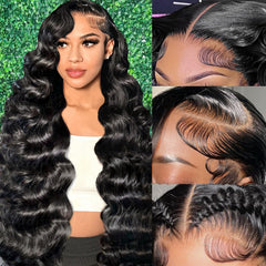 Smabuity front view showing full 26 inch wig and natural silhouette, enhances confidence