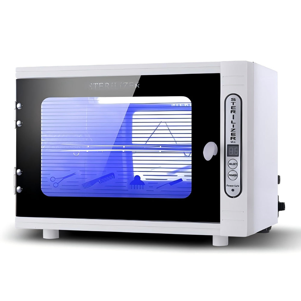 Smiledt front view closed door showing compact sterilizer and countertop fit