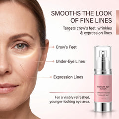SMOOCHEE applying cream under eye to reduce puffiness