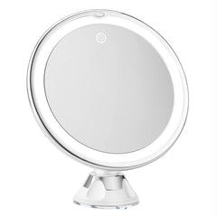 Snowflakes mirror front view showing LED ring and clear reflection benefit