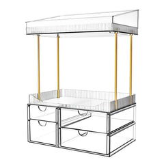SNSLXH front view showing clear organizer and tidy cosmetics for efficient storage