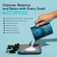Soakness open bottle with visible salt texture for easy dissolving