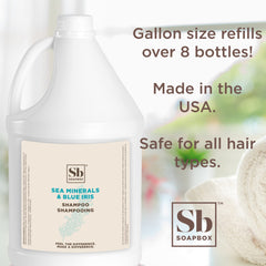 Close-up of Soapbox shampoo pour highlighting smooth texture and lather