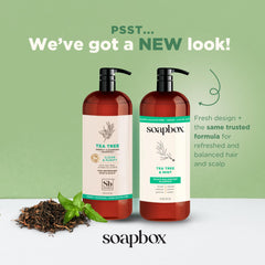 Soapbox pump dispensing shampoo emphasizing easy use and controlled portioning