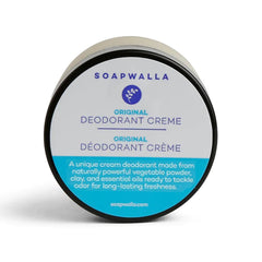 Soapwalla jar front view showing label and compact 2 oz size for easy storage