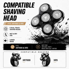 Sodaer heads installed on a compatible Remington shaver demonstrating smooth trimming action