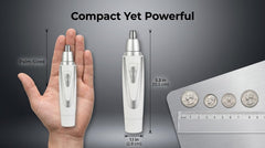Sodynee dual-edge blades closeup revealing rotating cutters for smoother trimming