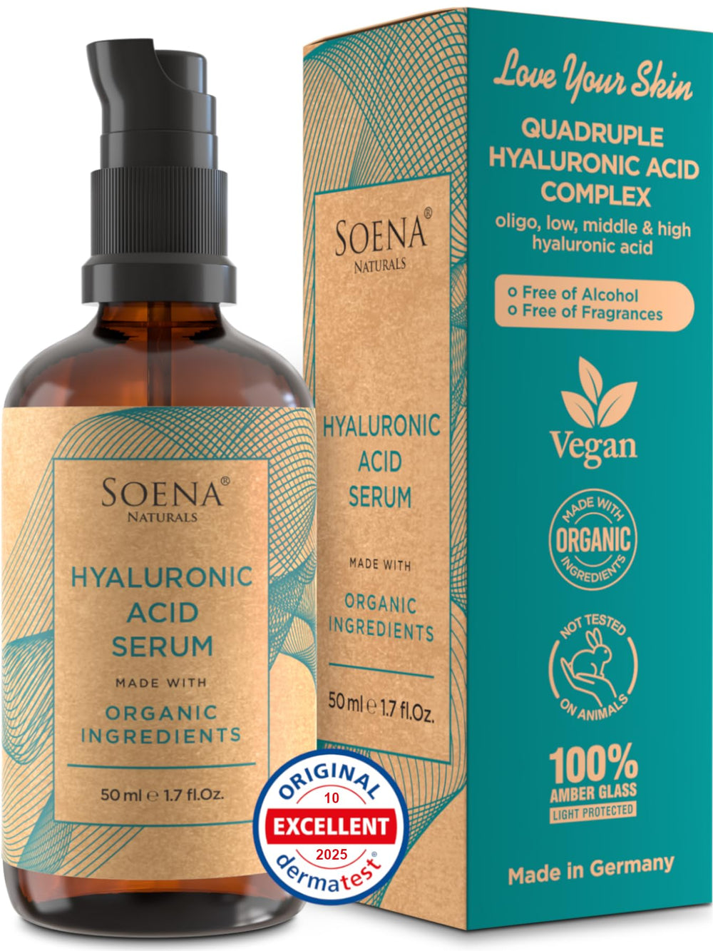Soena front packaging showing clean bottle and product benefits