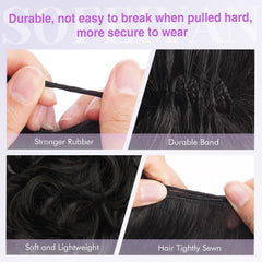 SOFEIYAN bun wrapped on ponytail demonstrating fast application benefit
