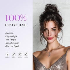 SOFEIYAN worn over ponytail demonstrating quick application and security