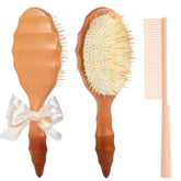 Sofmild front view wooden handle brush showing ergonomic shape and elegance
