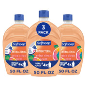 Softsoap front packaging showing 50 fl oz refill and easy-pour convenience