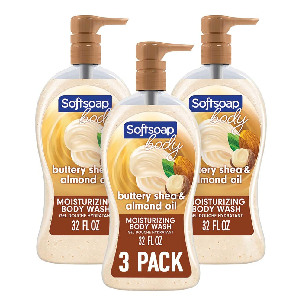Softsoap front pump bottle showing 32 fl oz size and convenient dispenser
