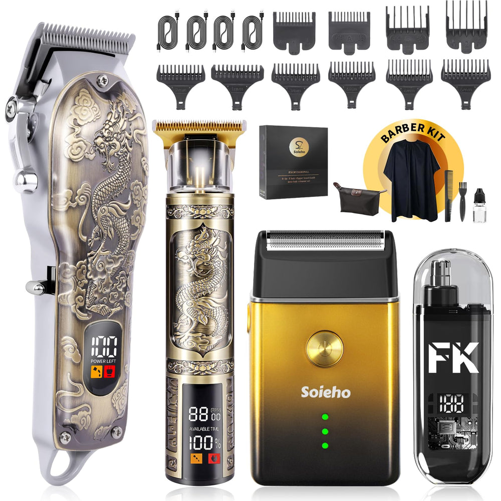 soieho complete set front view showing all tools and bag, ideal for full grooming