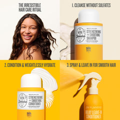 Sol de Janeiro shampoo bottle close-up highlighting label and lightweight cleansing
