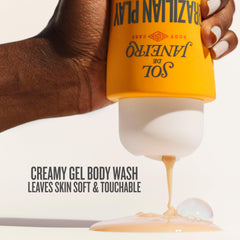 Sol de Janeiro creamy lather texture close-up demonstrating rich moisturizing foam