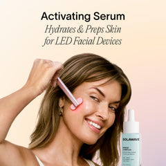 Solawave serum texture close-up shows hydrating lightweight formula