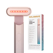 Solawave wand front view showing ombre finish and ergonomic design benefit