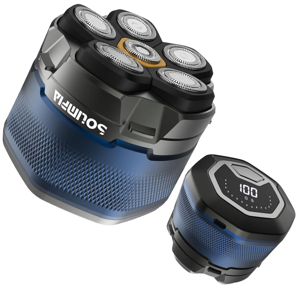 Solimpia front view of shaver showing sleek design and easy grip benefit
