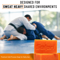 Solpri bar close-up texture revealing smooth cold-process surface and moisturizing feel