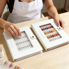 SONVIIBOX organized rows of painted nail tips for quick color comparisons