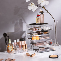 Sorbus drawer close-up highlighting smooth glide and secure cosmetic placement