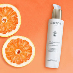 SOTHYS cleansing milk texture close-up showing lightweight milky foam benefit