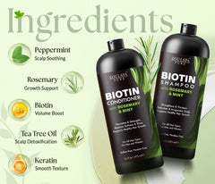 SOULSPA PURE label ingredient list highlighting biotin and rosemary benefits
