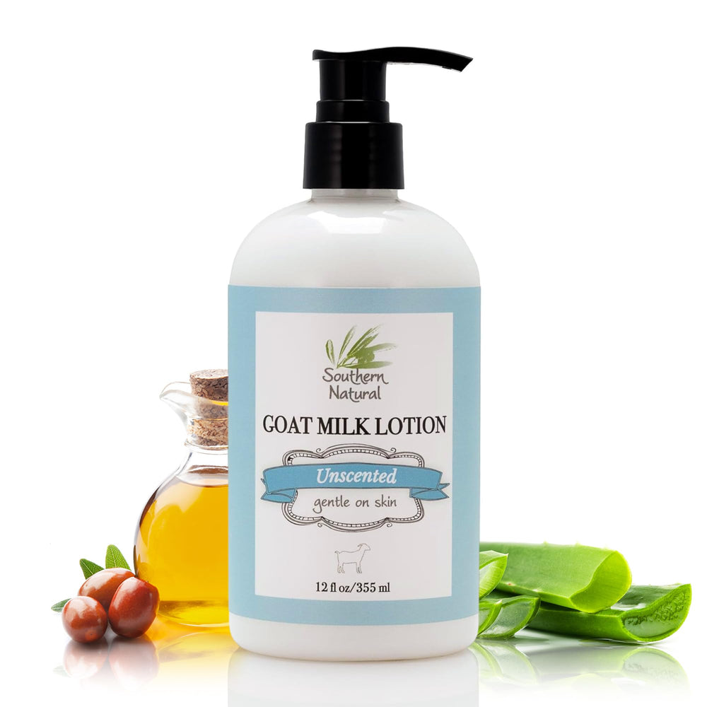 Southern Natural front packaging showing 12 oz lotion and clear branding for easy identification