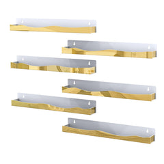 SOVQUEST gold mirror shelf front view showcasing modern storage benefit