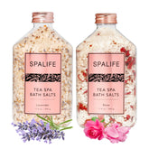 SpaLife front packaging showing rose and lavender jars and benefits