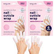 SpaLife front packaging of 6-pack 60-count nail cuticle wraps showing branding and product benefits