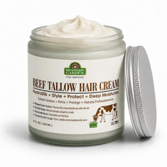 Spanish Garden jar front view showing organic hair cream and easy use benefit