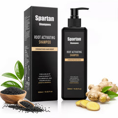 SPARTAN SHAMPOOS front bottle showing 500ml size and clear benefits