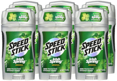 Speed Stick Irish Spring in-use application underarm demonstrating quick protection
