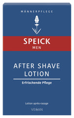 Speick after shave lotion texture close-up highlights lightweight, calming hydration