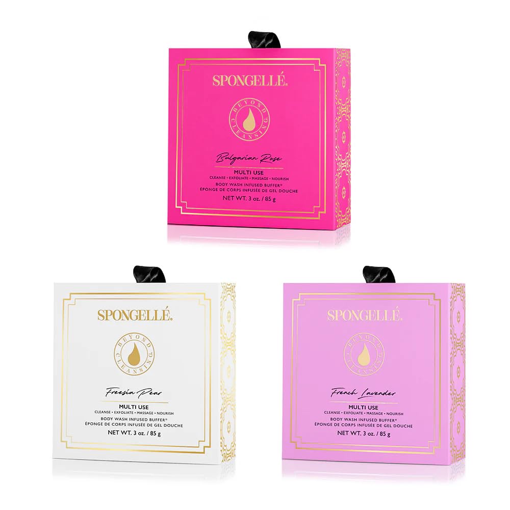 SPONGELLÉ front box view showing bundle and elegant presentation benefit: great gift