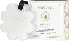 SPONGELLÉ sponge in use under shower demonstrating easy activation and lather