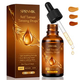 Sprnmik bottle front view showing product and benefit of natural glow