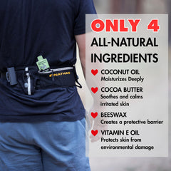 Squirrel's Nut Butter application in hand offering quick on-the-go protection