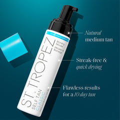St.Tropez mousse texture close-up highlighting lightweight, easy-to-blend formula