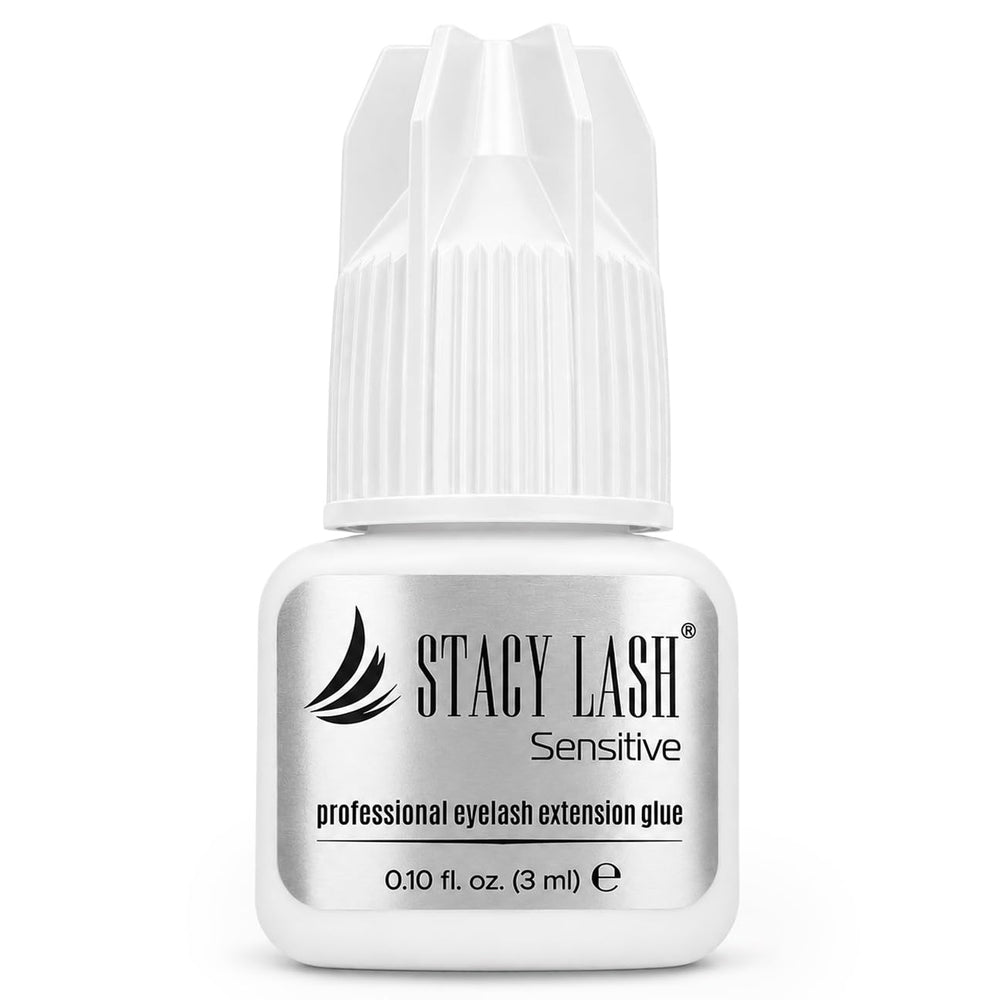 STACY LASH front packaging showing sealed professional glue, promotes freshness