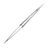 Staleks PRO curved micro scissor front view showing compact precision