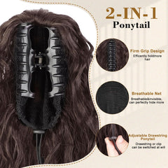 Stamped Glorious side profile of wearer highlighting added volume and length